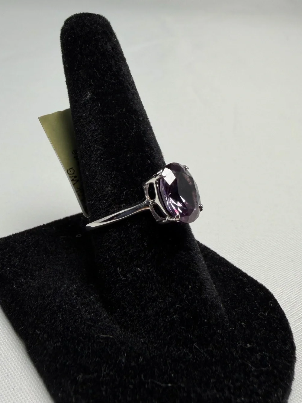 Lab Alexandrite Ring 3.89ct 10K White Gold Color Change NWT Size 6.5